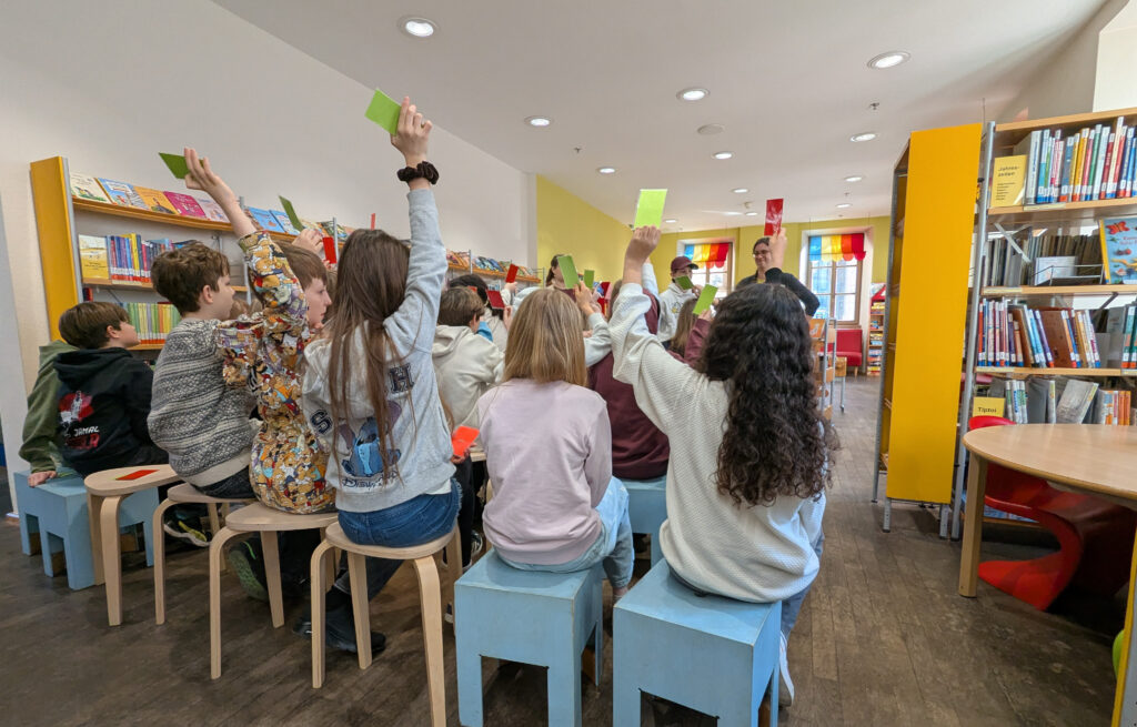 Kl. 5a beim Book-Casting